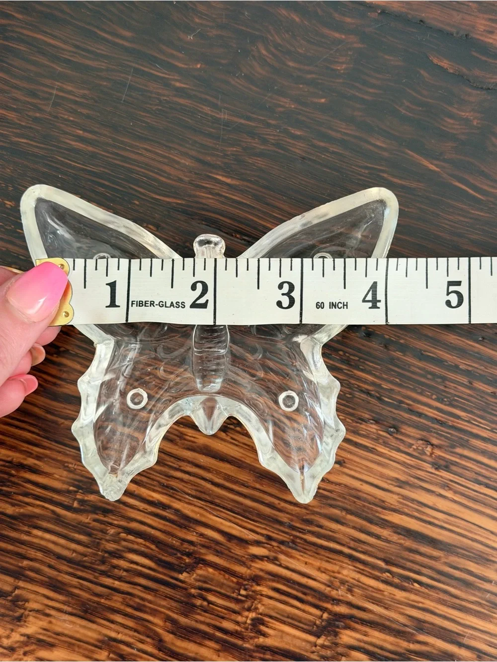 Clear Glass Butterfly Dishes - Set of 2
